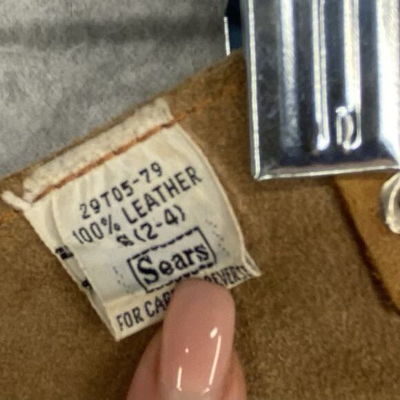 Vintage Sears Kids Suede Leather Fringe Cowboy Chaps Blue Size S (2-4) - Picture 7 of 7